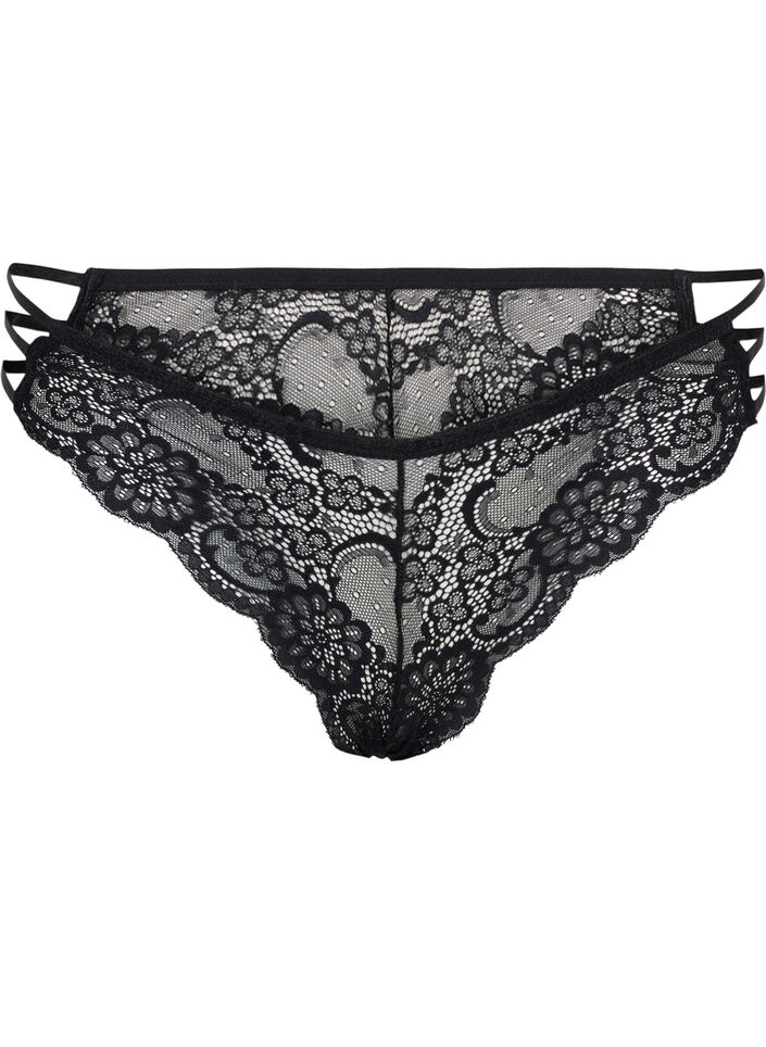 Brazilian lace underwear, Black, Packshot image number 0