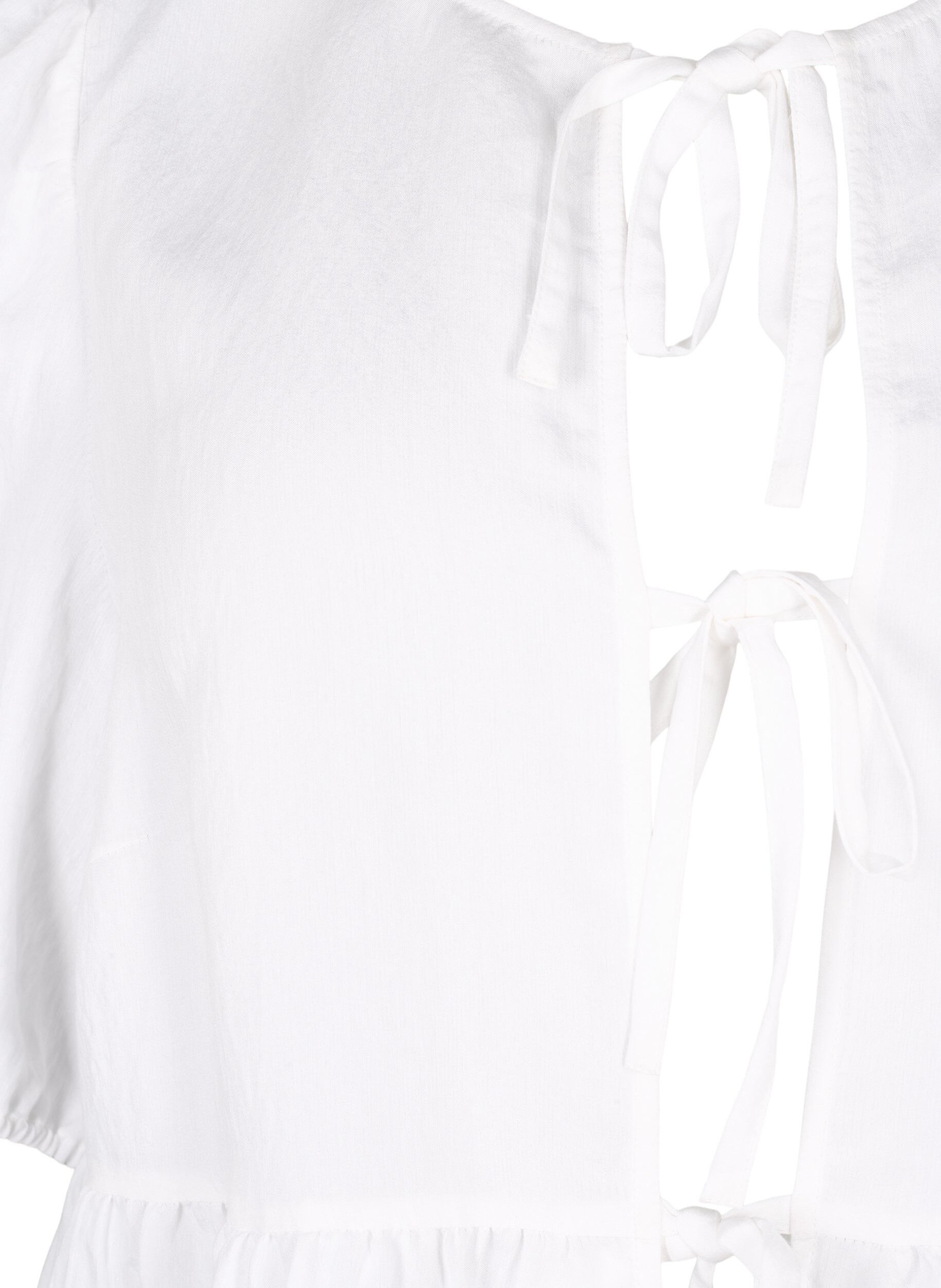 Zizzifashion Viscose blouse with embroidery anglaise, Bright White, Packshot image number 2