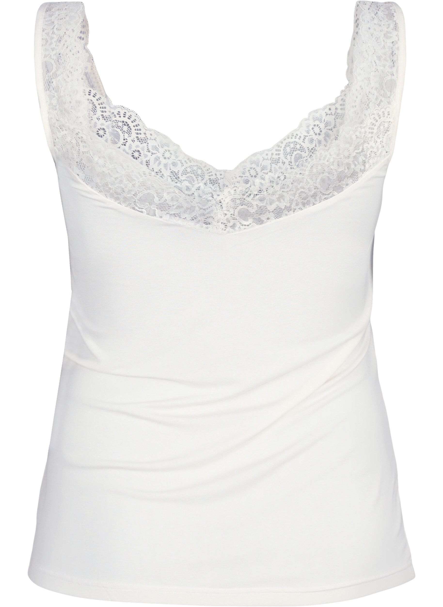 ZizzifashionViscose top with lace edge, Vanilla, Packshot image number 1
