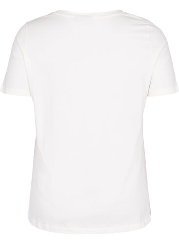 Beaded cotton t-shirt, Warm Off-white, Packshot image number 1