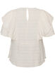 Blouse with smocked texture and ruffle sleeves, Vanilla, Packshot image number 1