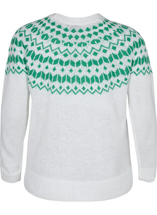 Knitted jumper with jacquard pattern, Jolly Green Comb, Packshot image number 1