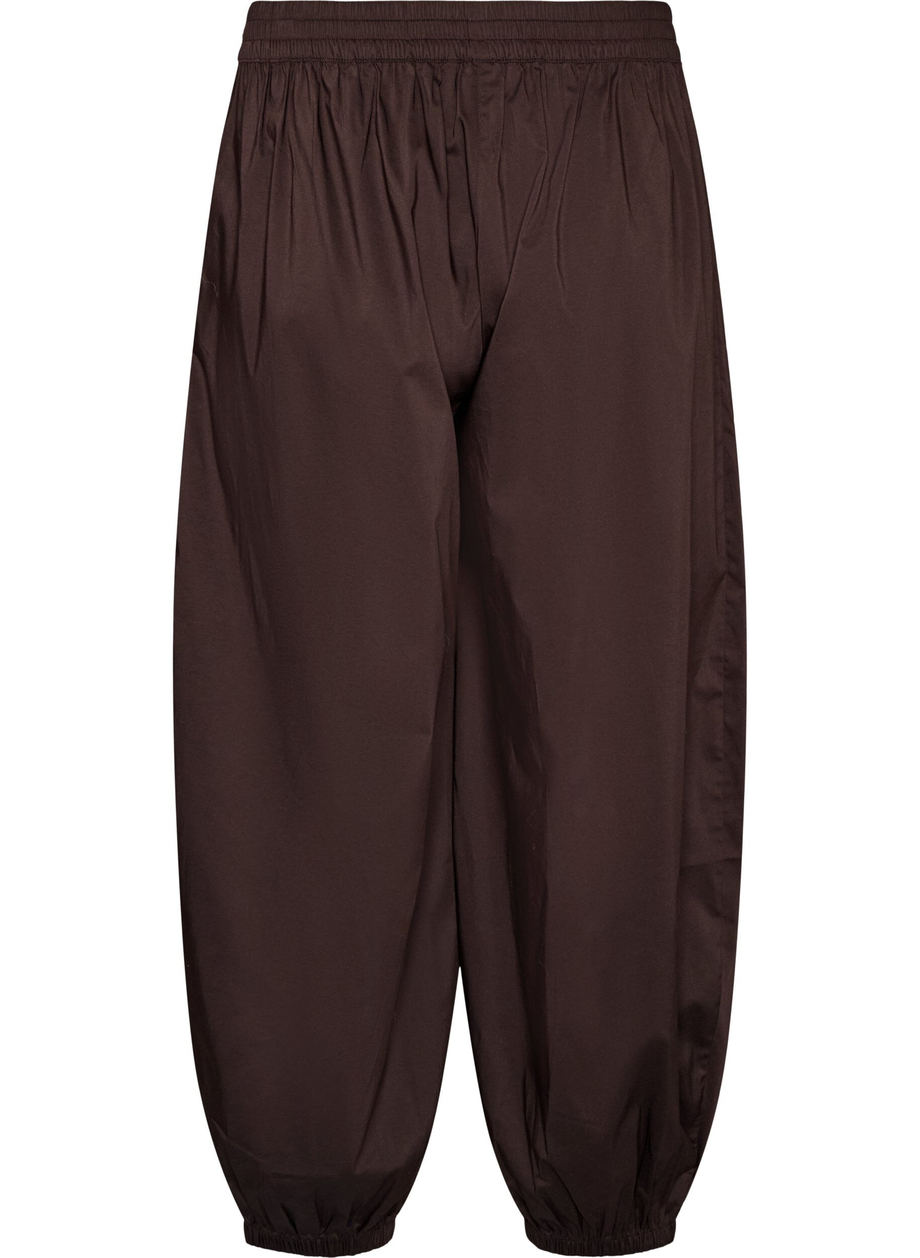 ZizzifashionBalloon trousers with pockets and an elasticated waistband, Brown, Packshot image number 1
