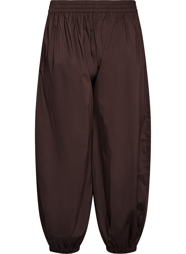 Balloon trousers with pockets and an elasticated waistband, Brown, Packshot image number 1