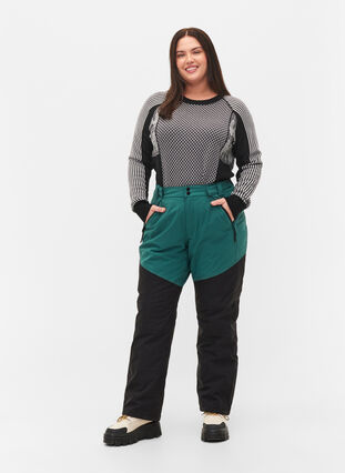 Ski pants with pockets, Mallard Green Comb, Model image number 0