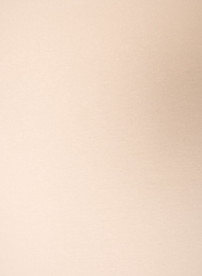 Solid color basic top in cotton, Beige, Packshot image number 2
