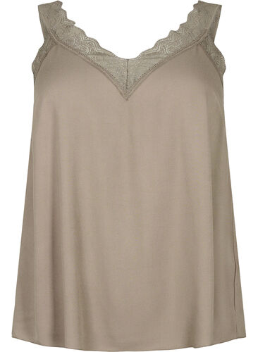 Top with lace in viscose, Falcon, Packshot image number 0