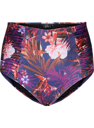 High-waisted floral bikini bottoms, Purple Flower, Packshot image number 0
