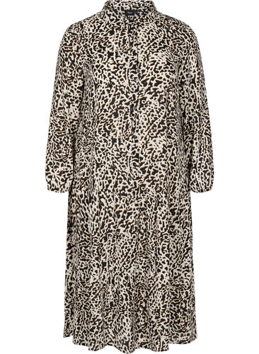 Long-sleeved midi dress with print, Chain AOP, Packshot image number 0