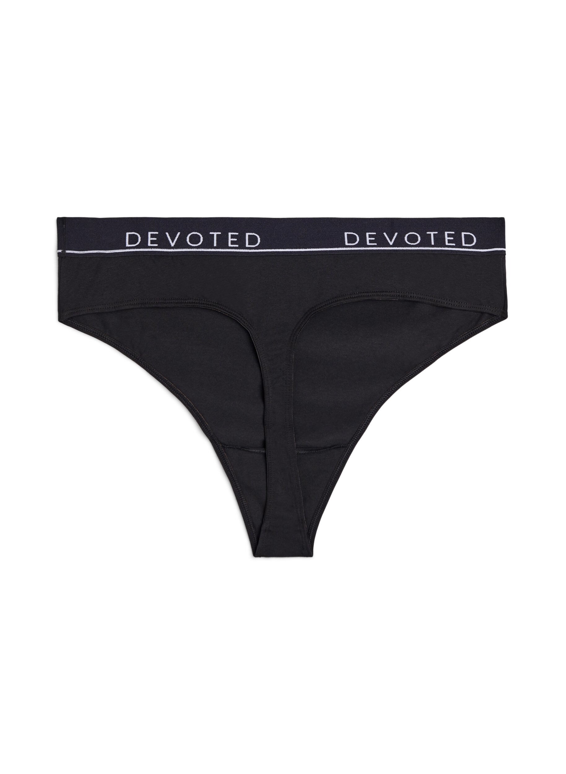 ZizzifashionCotton g-string with a regular waist, Black, Packshot image number 1