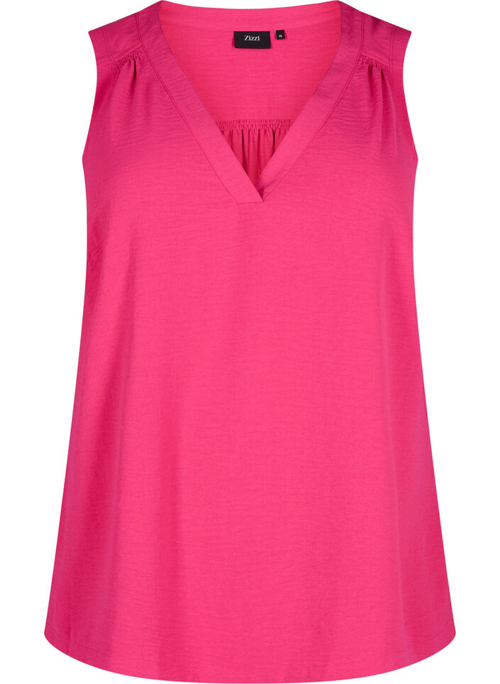 Sleeveless top with wrinkle details, Pink, Packshot image number 0