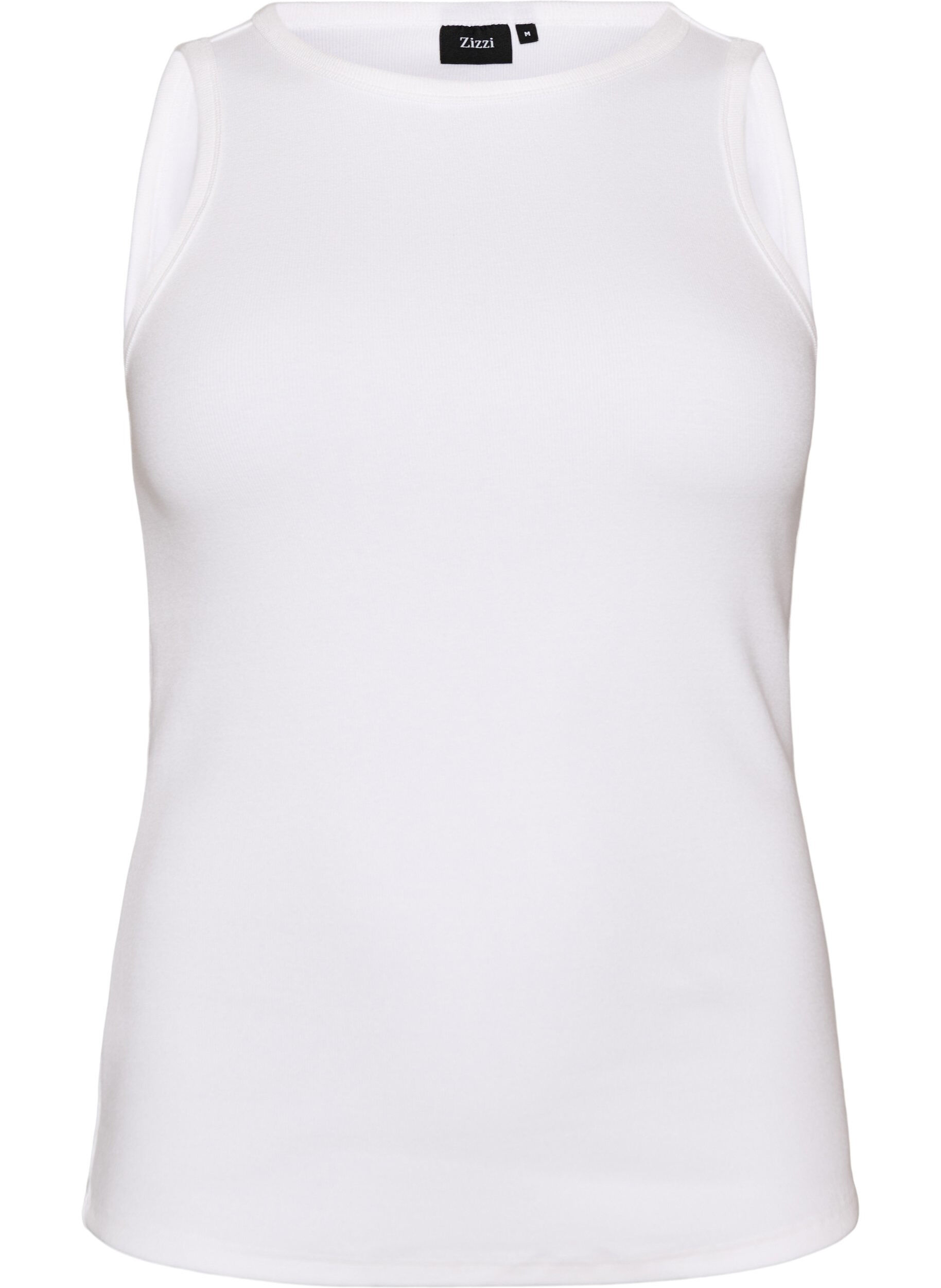 Cotton ribbed top with high neck