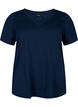 Short sleeve t-shirt with v-neckline, Blue, Packshot image number 0
