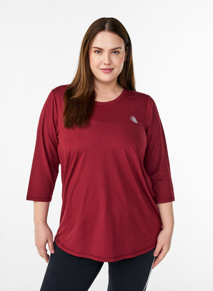 Sports top with 3/4 sleeves, Red, Model image number 0