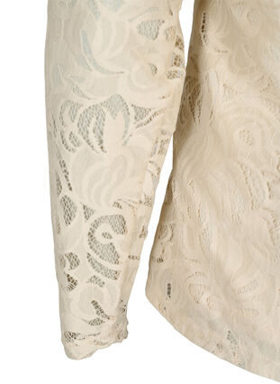 Long-sleeved lace blouse, Champagne, Packshot image number 3