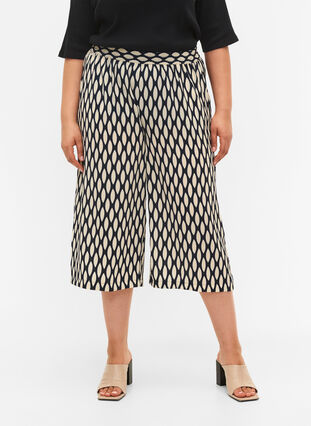 Culotte trousers with print, Oval AOP, Model image number 2