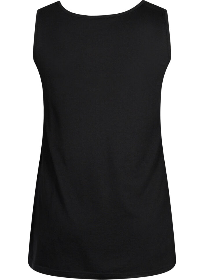 Top with a-shape and round neck, Black, Packshot image number 1