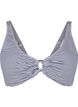 Bikini top with striped texture and ring detail, Blue, Packshot image number 0