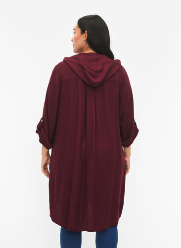 Viscose tunic with hood, Port Royal, Model image number 1