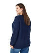 Knitted blouse with raglan sleeves, Blue, Model image number 2