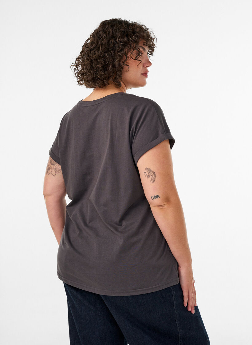 T-shirt with decorative front print, Dark Grey, Model image number 2