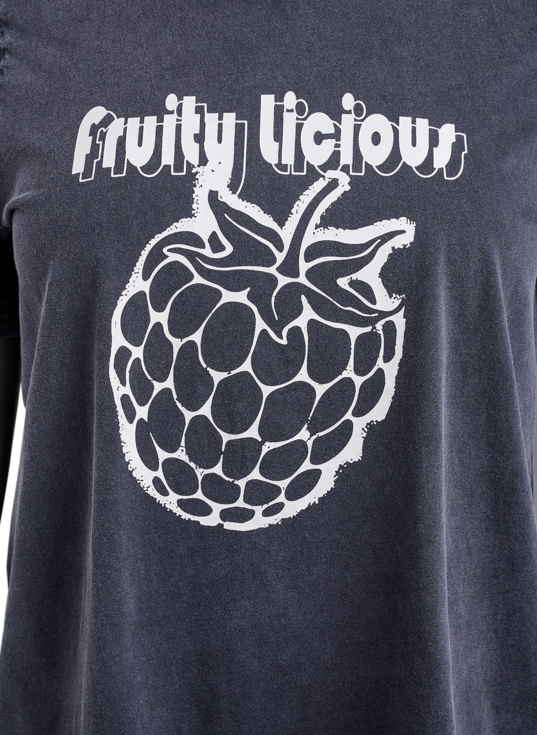 Zizzifashion T-shirt in organic cotton with graphic print, Grey, Packshot image number 2