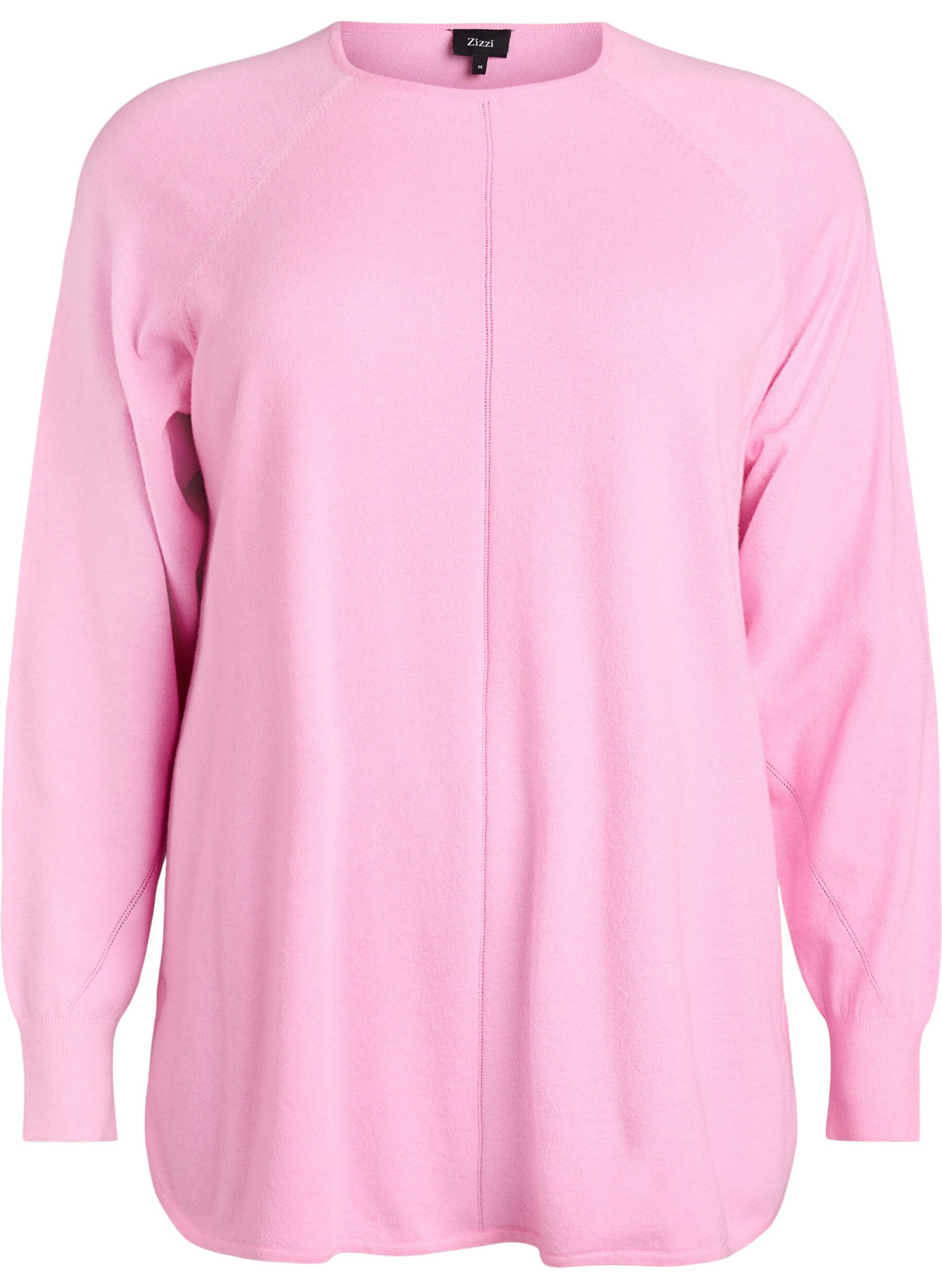 Knit blouse with round neck and knitted pattern