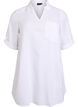 Linen and viscose tunic with A-shape, White, Packshot image number 0