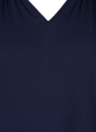 Short-sleeved v-neck blouse, Navy Blazer, Packshot image number 2