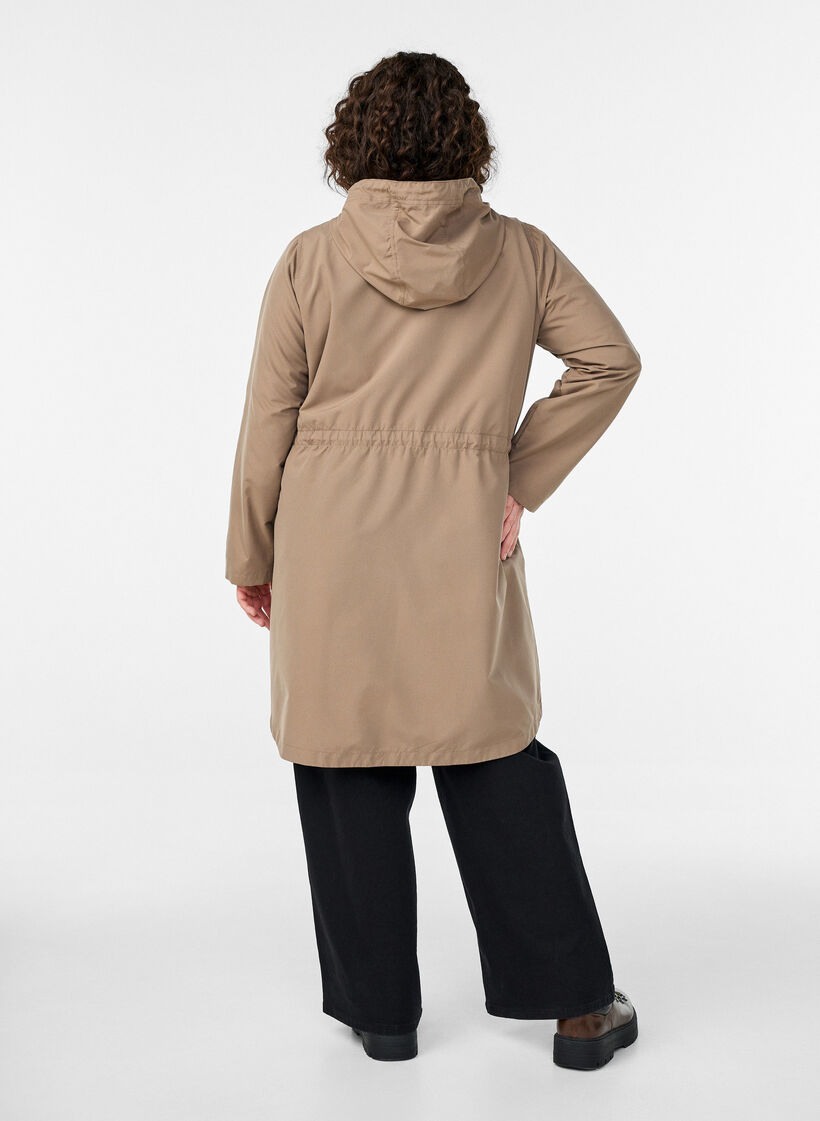 Lightweight parka with a hood, Brown, Model image number 2