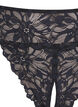 Crotchless lace thong, Black, Packshot image number 2