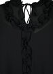Chiffon dress with A-cut and ruffle details, Black, Packshot image number 2