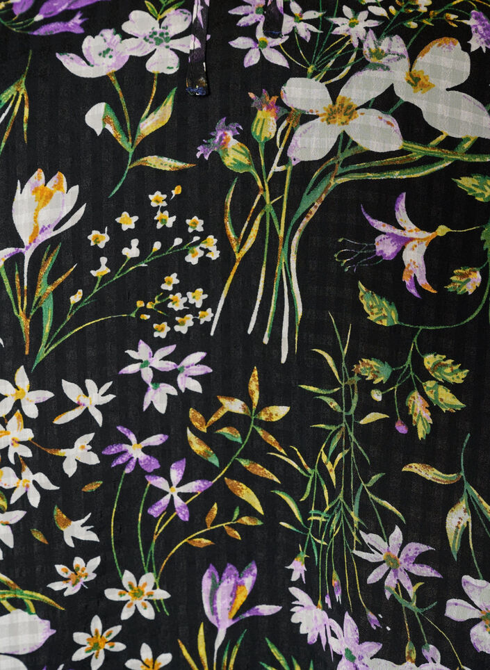 Floral print A-line tunic, Black, Packshot image number 2