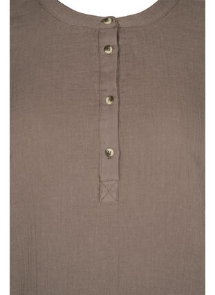 Cotton blouse with buttons and 3/4 sleeves, Falcon, Packshot image number 2