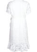 Wrap dress with lace and short sleeves, Bright White, Packshot image number 1