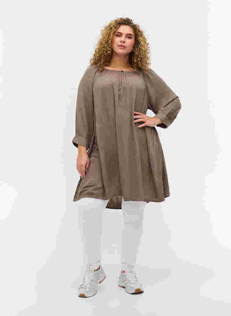 Viscose tunic with 3/4 sleeves, Falcon, Model image number 2