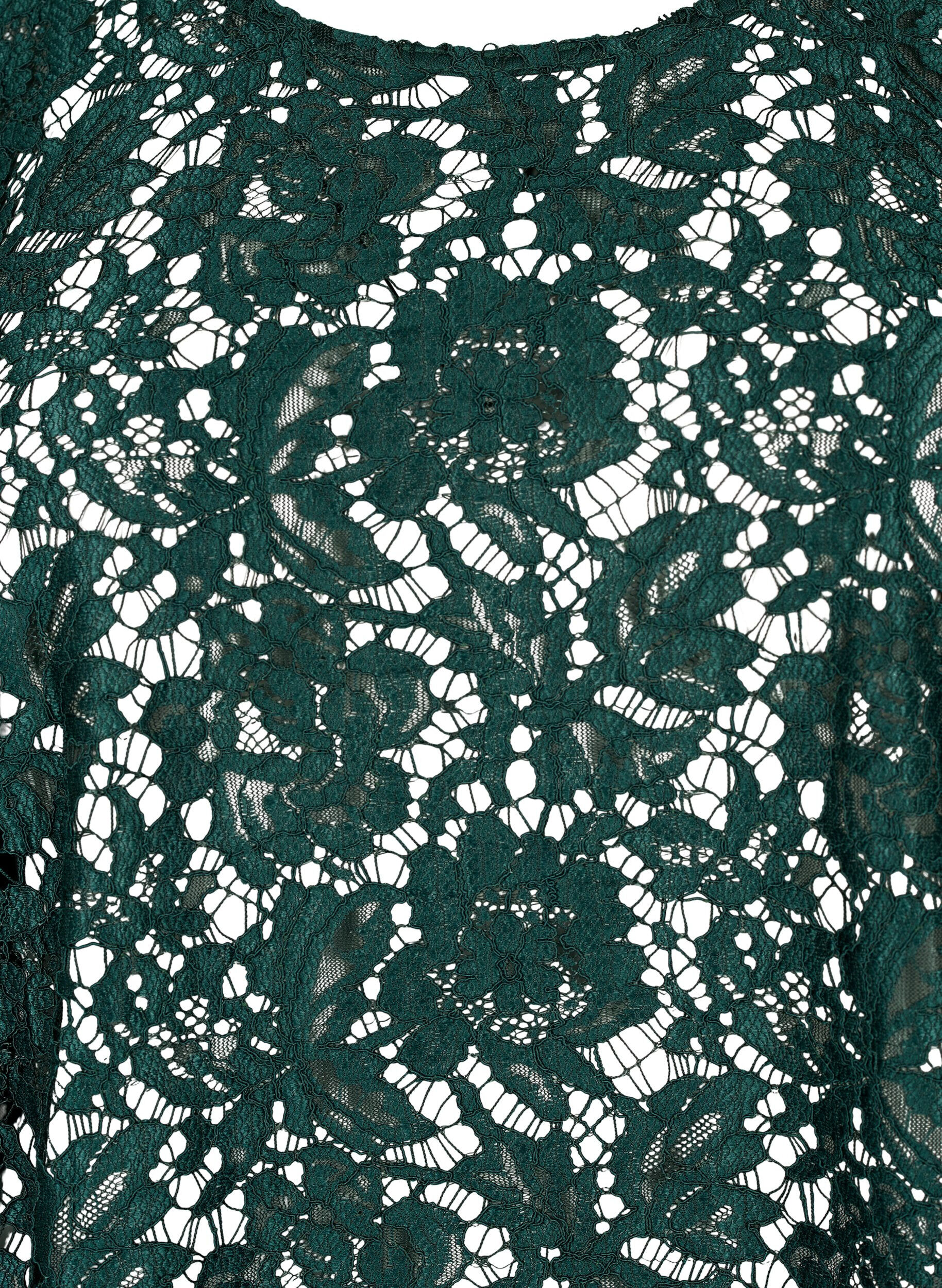 Zizzifashion FLASH - Long sleeve lace blouse, Scarab, Packshot image number 2