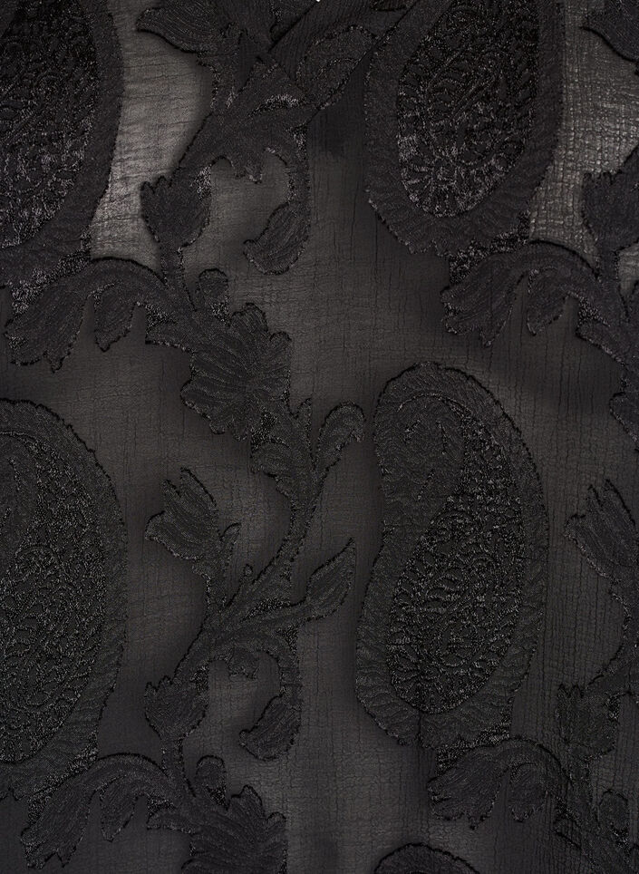 Tunic with a paisley texture and long sleeves, Black, Packshot image number 2