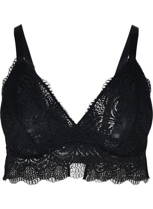 Lace bra with removable inserts, Black, Packshot image number 0