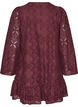 Lace dress with long sleeves and ruffle hem, Dark Bordeaux, Packshot image number 1