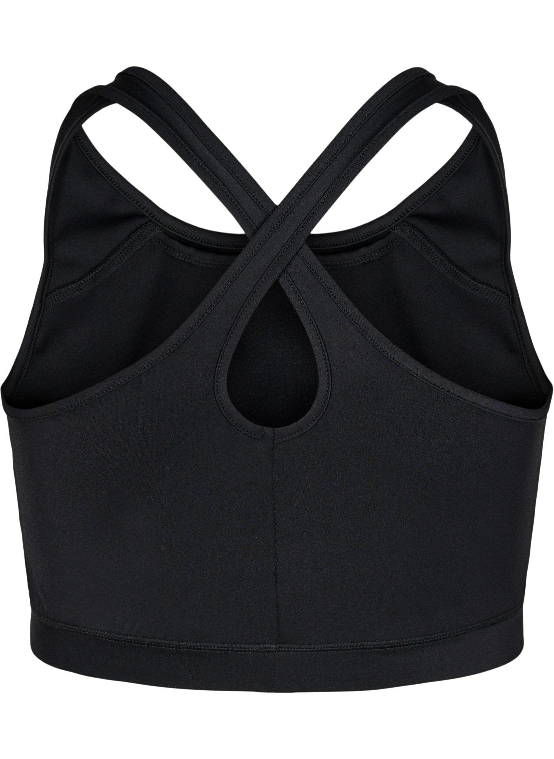 Zizzifashion Sports bra with front pocket, Black, Packshot image number 1