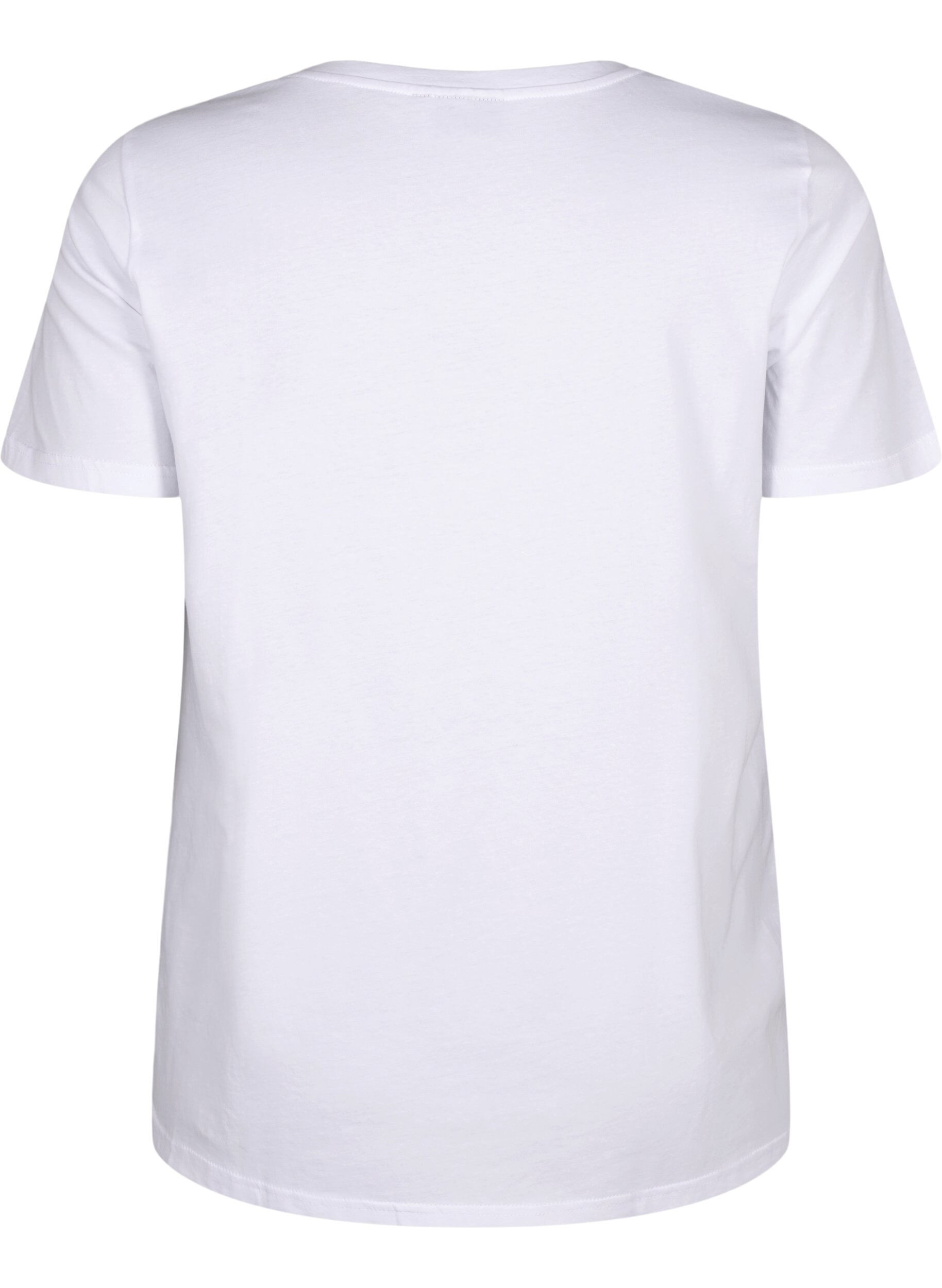 Zizzifashion Cotton T-shirt with text print, B. White w. Paris, Packshot image number 1