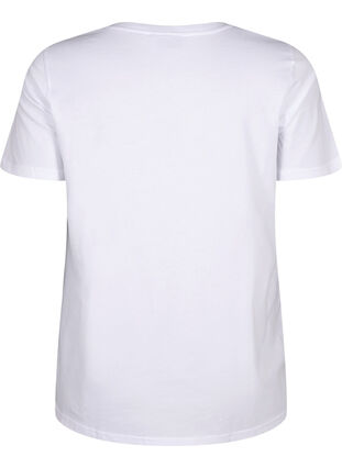 Cotton T-shirt with text print, B. White w. Paris, Packshot image number 1
