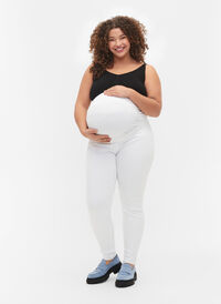 Pregnancy jeggings in cotton, White, Model