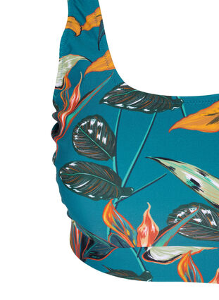 Bikini top with a round neckline, Leaf Print, Packshot image number 2