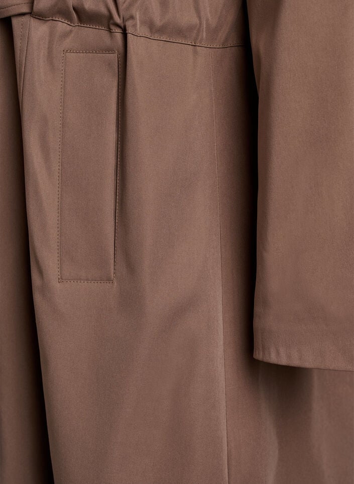 Trench coat with hood and tie belt, Brown, Packshot