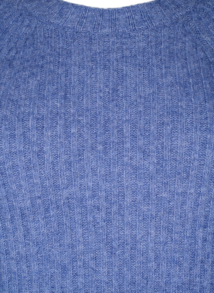 Rib-knit dress with slit, Gray Blue Mel., Packshot image number 2