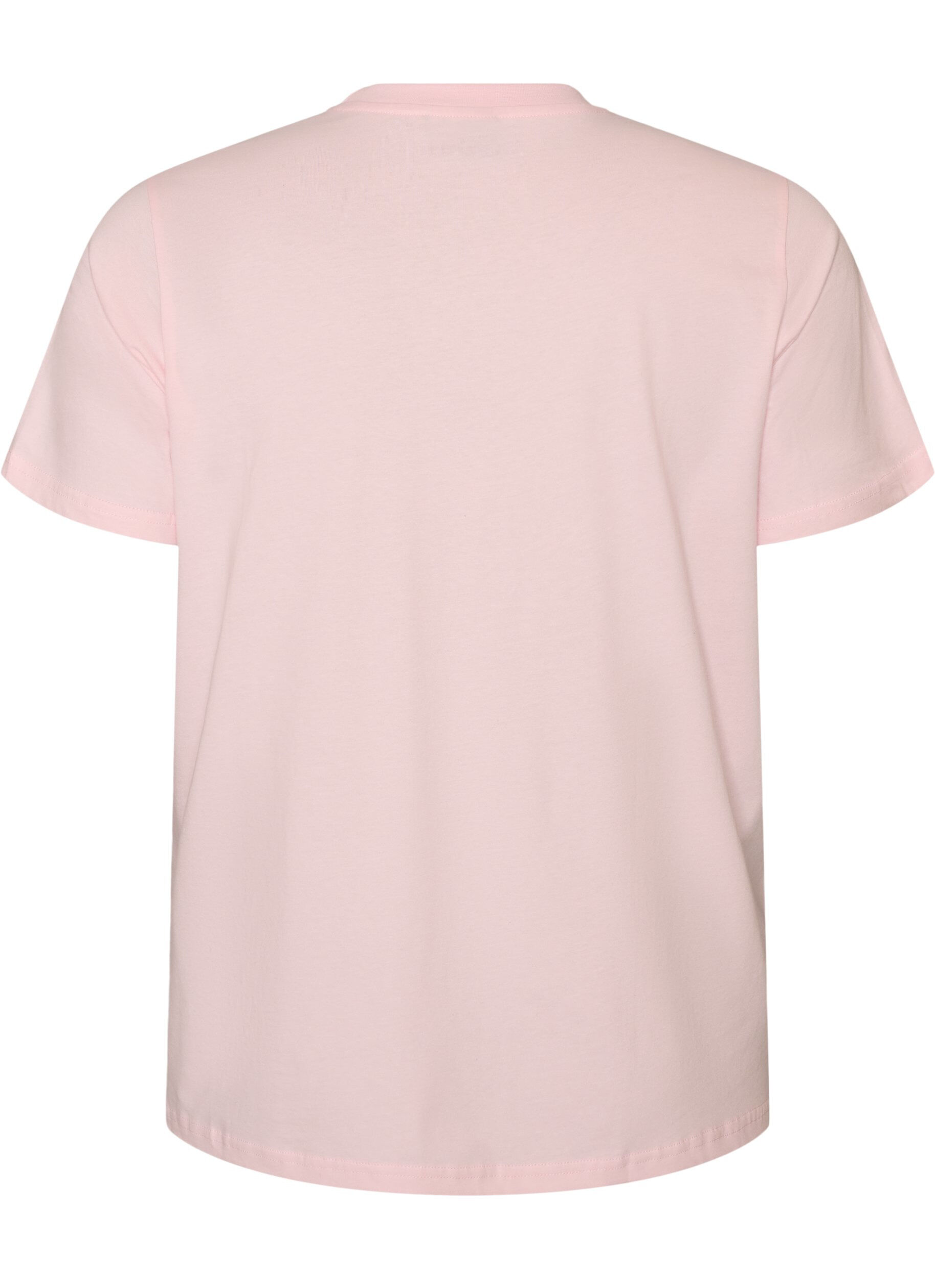 ZizzifashionOrganic cotton T-shirt with front print, Rose, Packshot image number 1