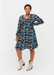 Floral maternity wrap dress in viscose, Blue, Model image number 1