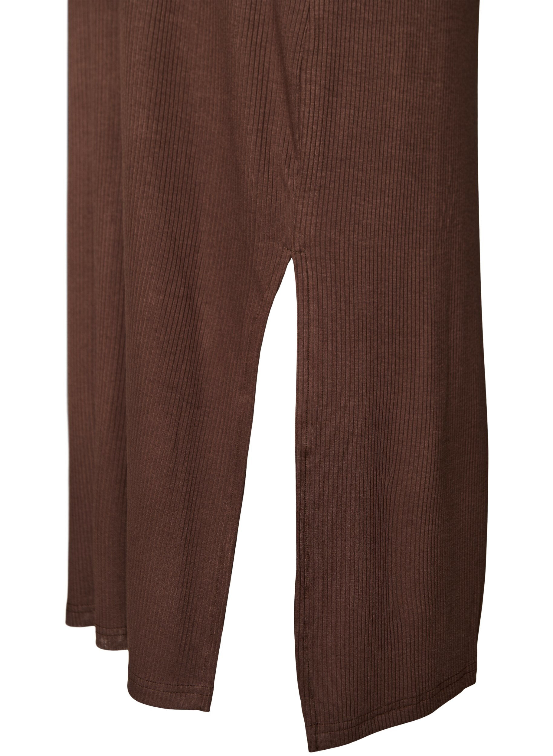 ZizzifashionSleeveless ribbed dress in viscose, Brown, Packshot image number 3